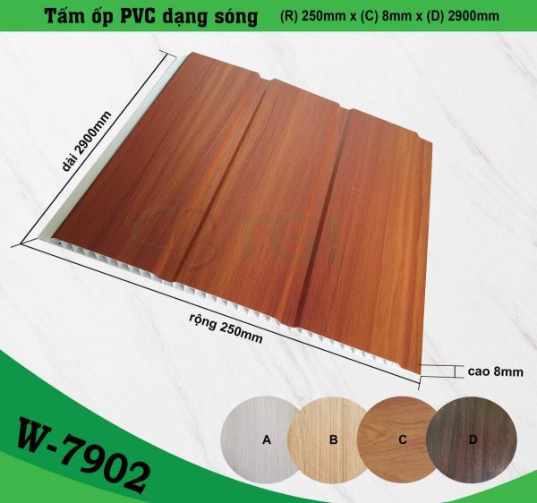 Tấm ốp PVC dạng sóng W-7902