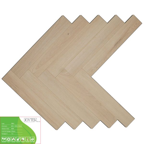 Sàn gỗ Joytek Black xương cá FB01 màu Sồi kem sáng