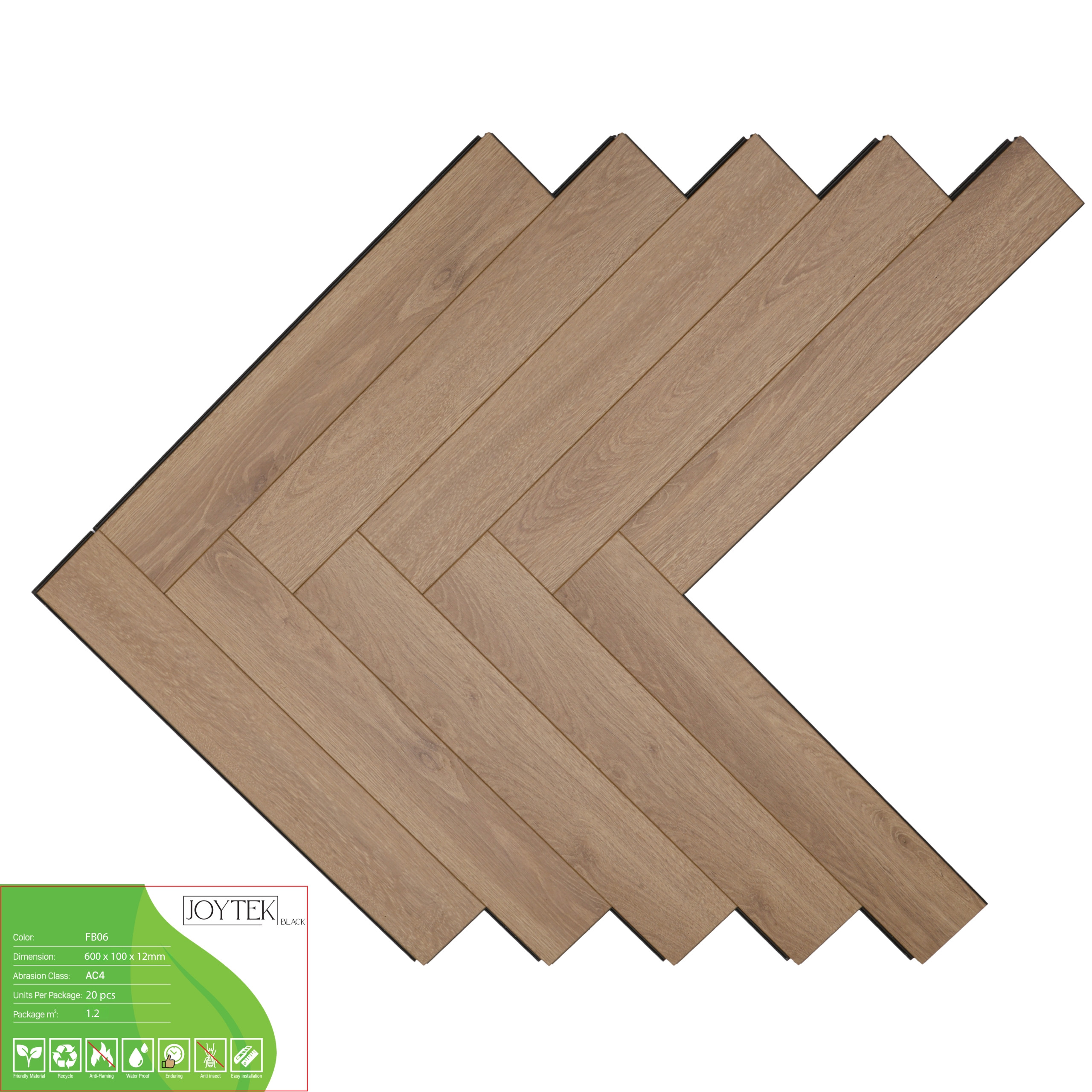 Sàn gỗ Joytek Black xương cá FB06 màu Sồi nâu xám sáng